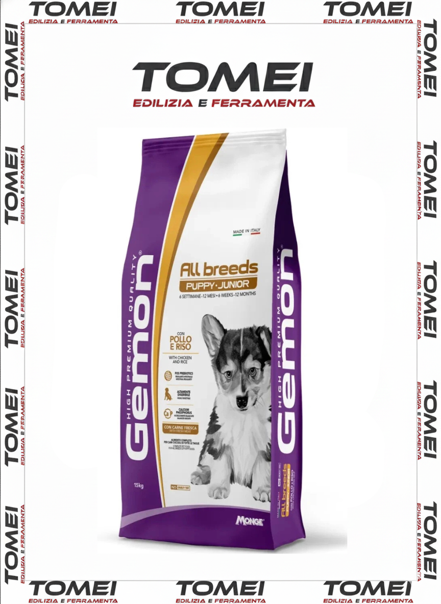 Monge Gemon Medium Puppy e Junior pollo e riso 1 / 2 / 3 sacchi da 15 kg x cane
