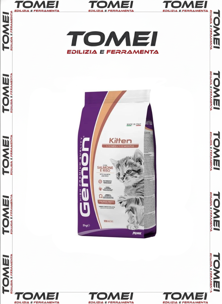 Gemon Monge Kitten Crocchette con Salmone e riso per gatti 2 kg