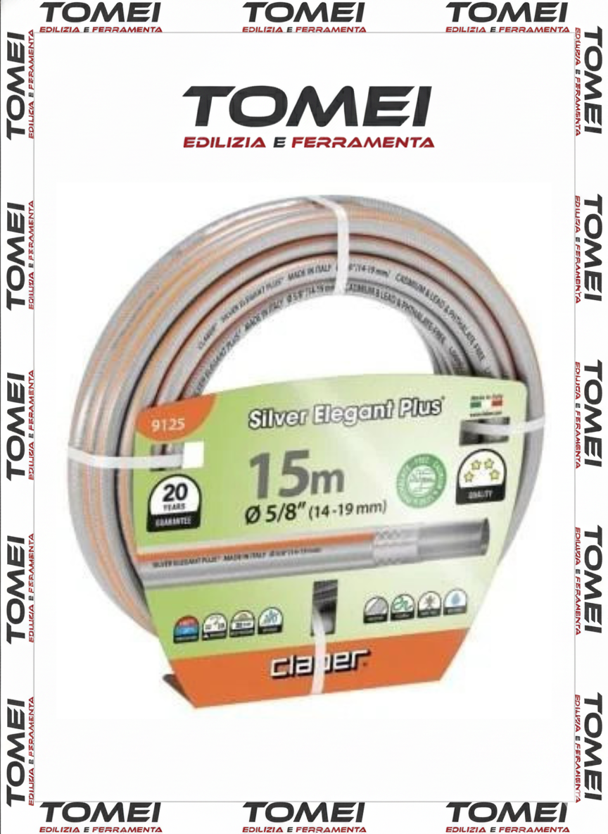 Claber tubo da giardino silver elegant plus tubo retinato da 5/8 15 m cod. 9125