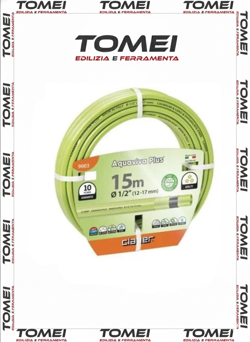 CLABER 9003 TUBO AQUAVIVA PLUS 1/2 (12-17mm) 15mt irrigazione garden giardino