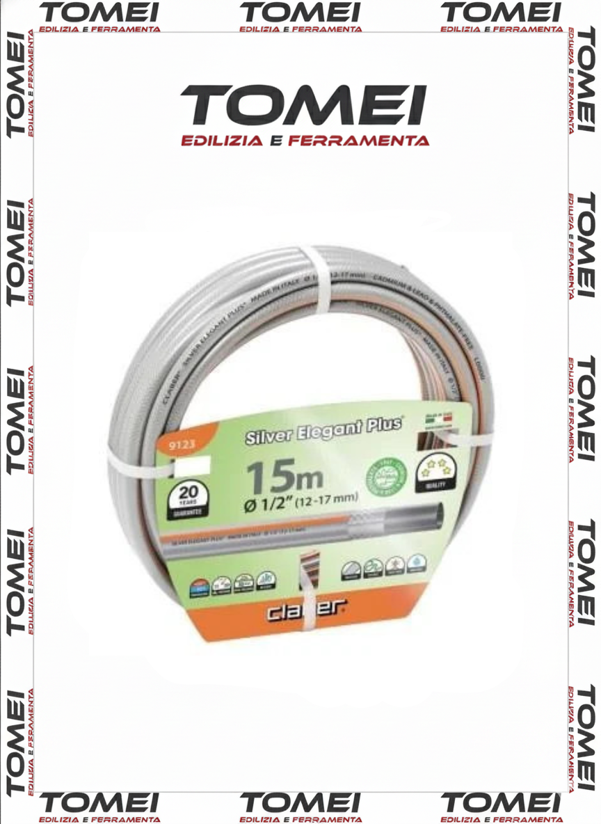 Tubo da giardinaggio Silver Elegant Plus diametro 1/2" - 15 mt 9123 Claber
