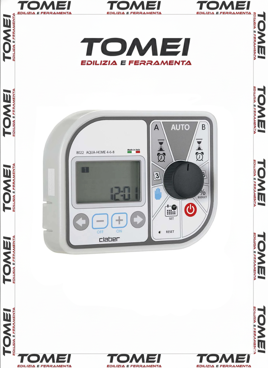 CLABER 8022 CENTRALINA/PROGRAMMATORE AQUA-HOME 4-6-8 PER IRRIGAZIONE GIARDINO