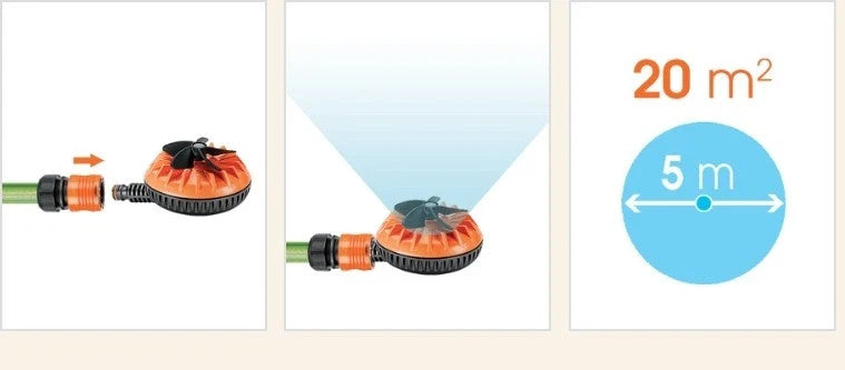 CLABER  IRRIGATORE  FUORITERRA  A PIOGGIA ROLLINA DA GIARDINO ROTANTE 8656