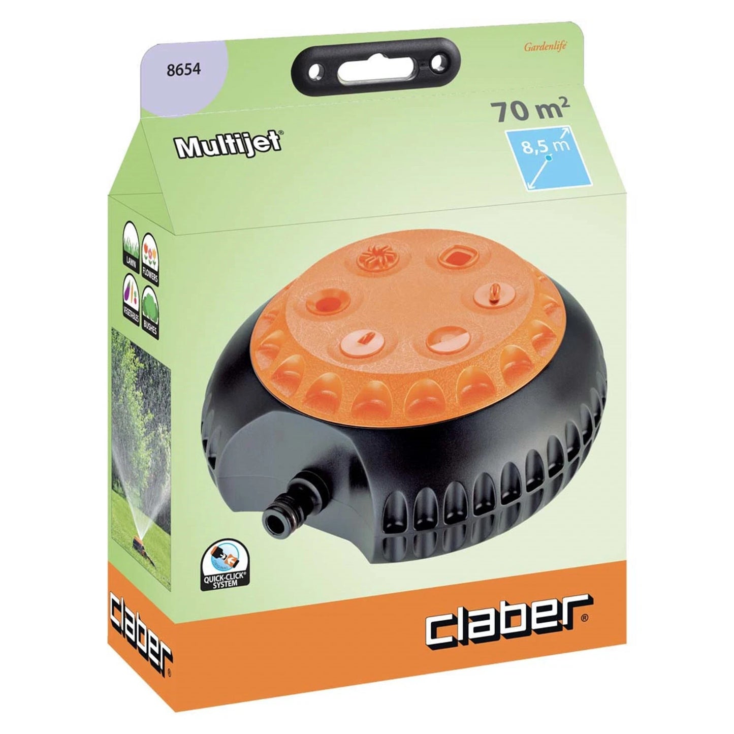 CLABER 8654 IRRIGATORE MULTIFUNZIONE IRRIGAZIONE GIARDINO 6 GETTI FUORI TERRA