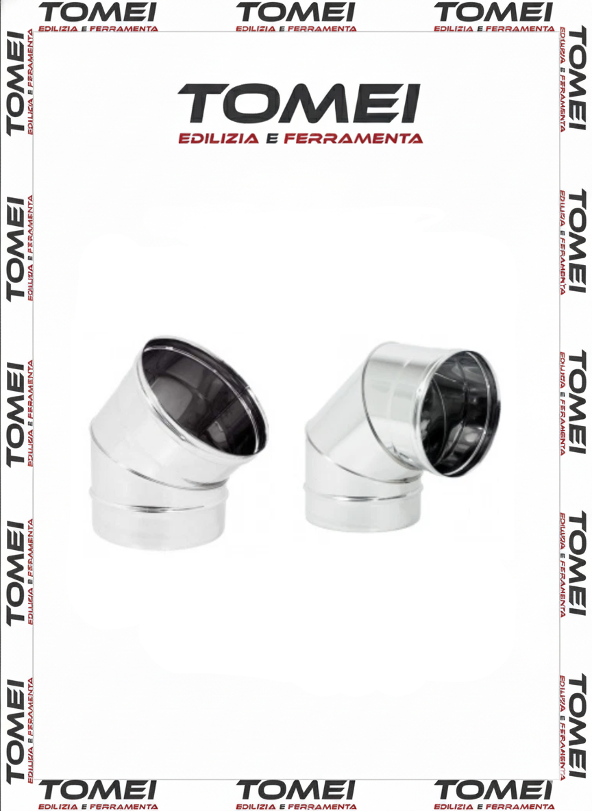 CURVA GOMITO CANNA FUMARIA Acciaio INOX 316 -45° 90°-ø80-100-200-250 - Stufa