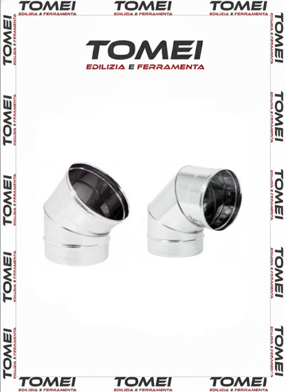 CURVA GOMITO CANNA FUMARIA Acciaio INOX 316 -45° 90°-ø80-100-200-250 - Stufa