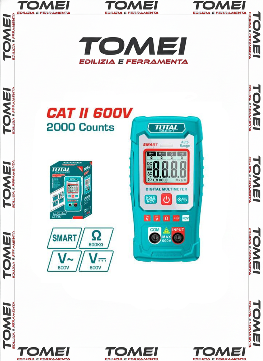 Total TMT460011 Tester Multimetro Digitale con Display LCD