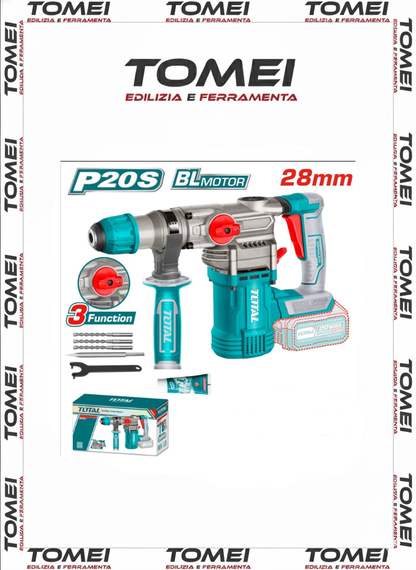 Total TRHLI20288 Martello Rotativo 4,5J SDS PLUS BRUSHLESS S/ SPAZZOLE 20V