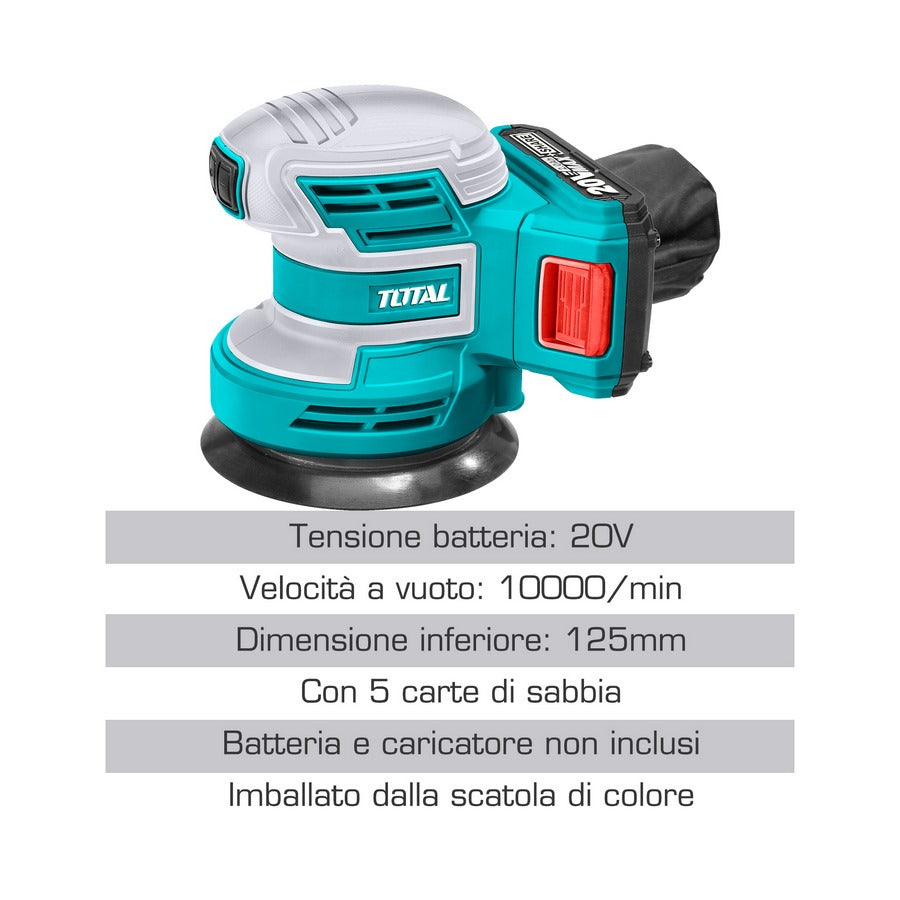 Levigatrice Rotorbitale Total a batteria Velocità a vuoto: 10000 g/min
